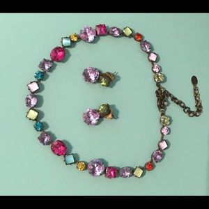 Multicolor Sorrelli necklace and matching earrings